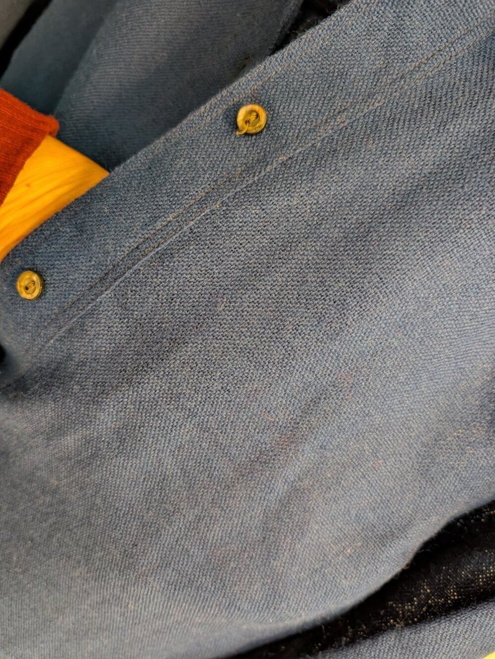Vintage Donald Davies Irish blue wool shirtdress - Picture 10 of 12